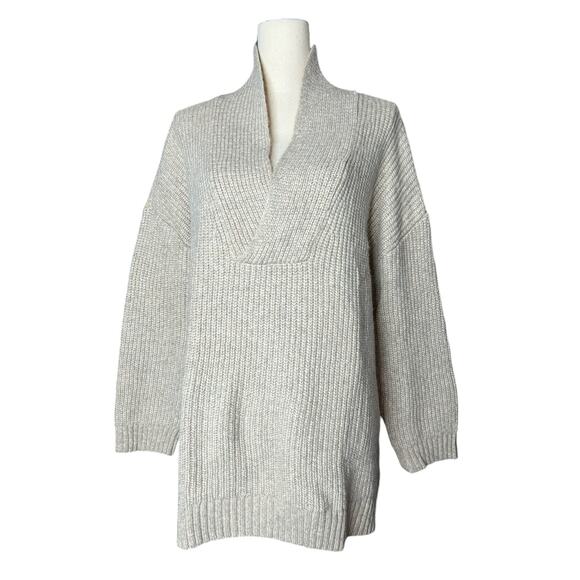 NEW Talbots Shawl Collar Shaker Stitch Pullover in Soft Mink Heather Size XL - Picture 1 of 7